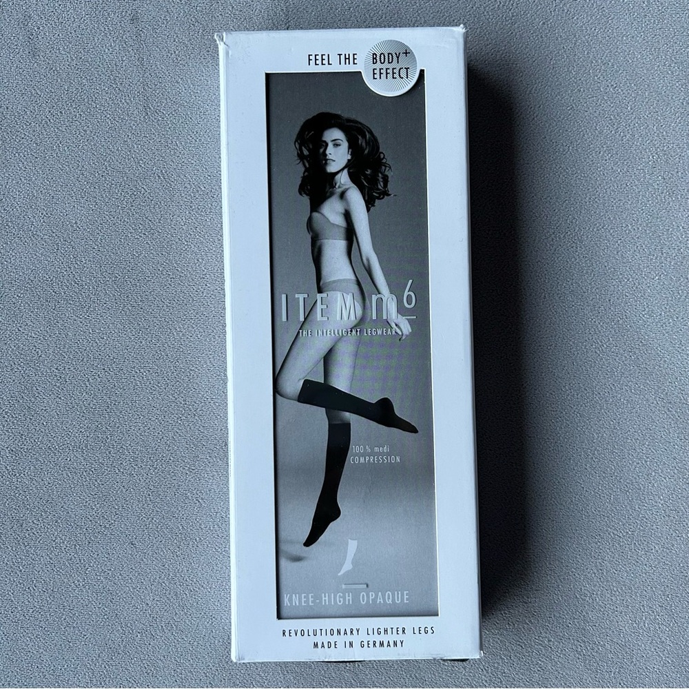 Item m6 ~ Knee High Opaque ~ Women’s Size M L2 ~ Black ~ 60 Denier ~ New!